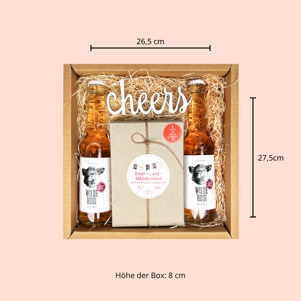 Mädelsabend Cheers Geschenk Box