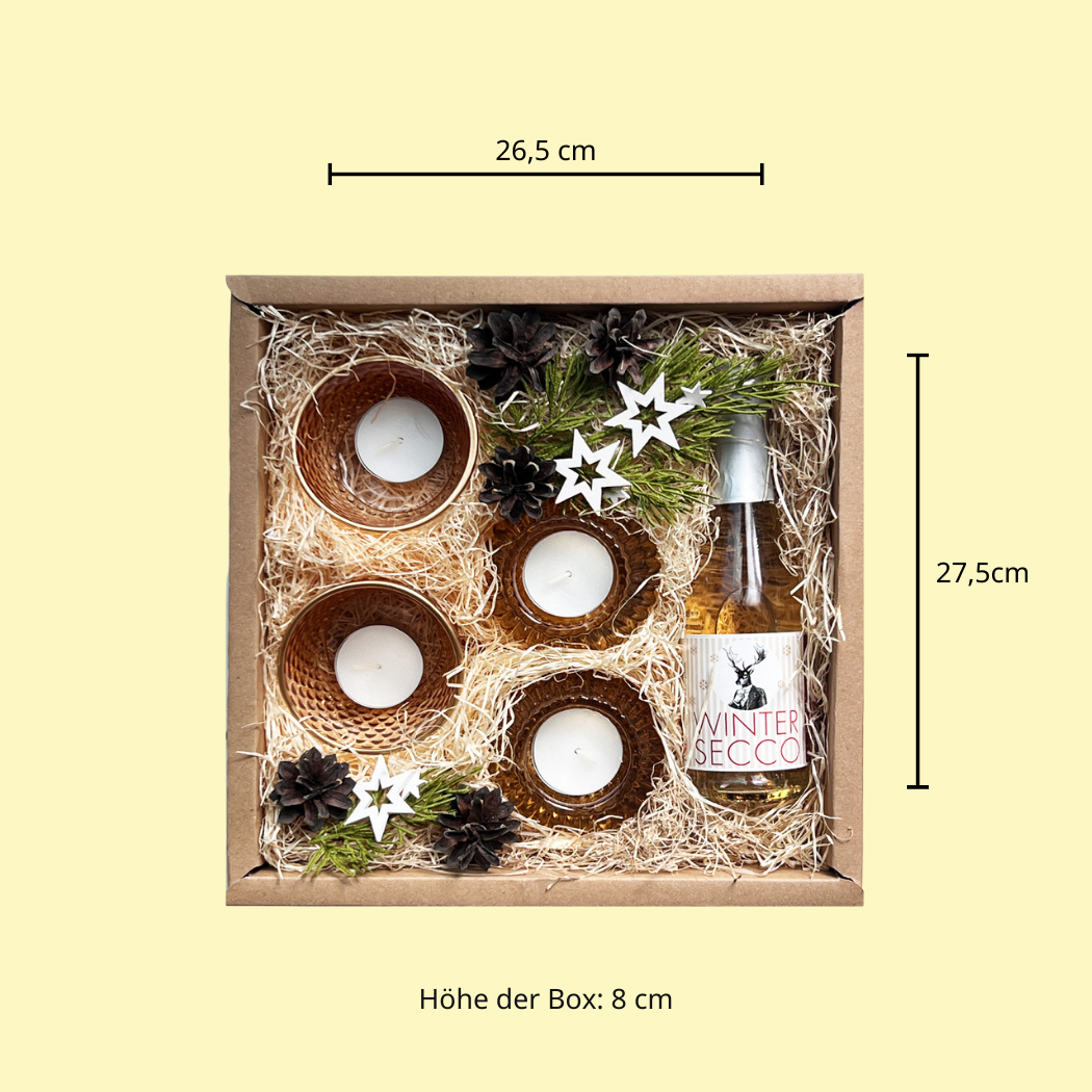 Kerzenlicht Geschenk Box mit Weihnachtsdeko