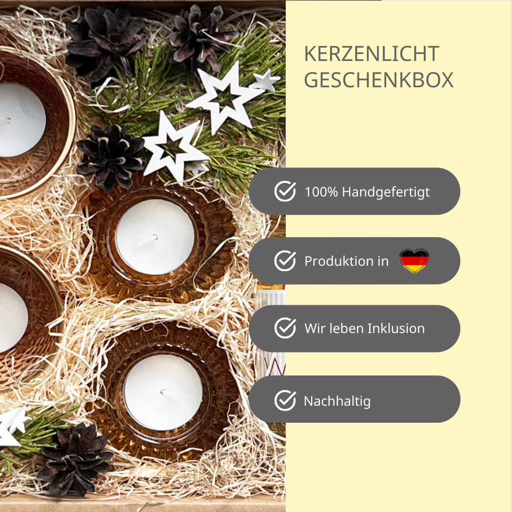 Kerzenlicht Geschenk Box mit Weihnachtsdeko