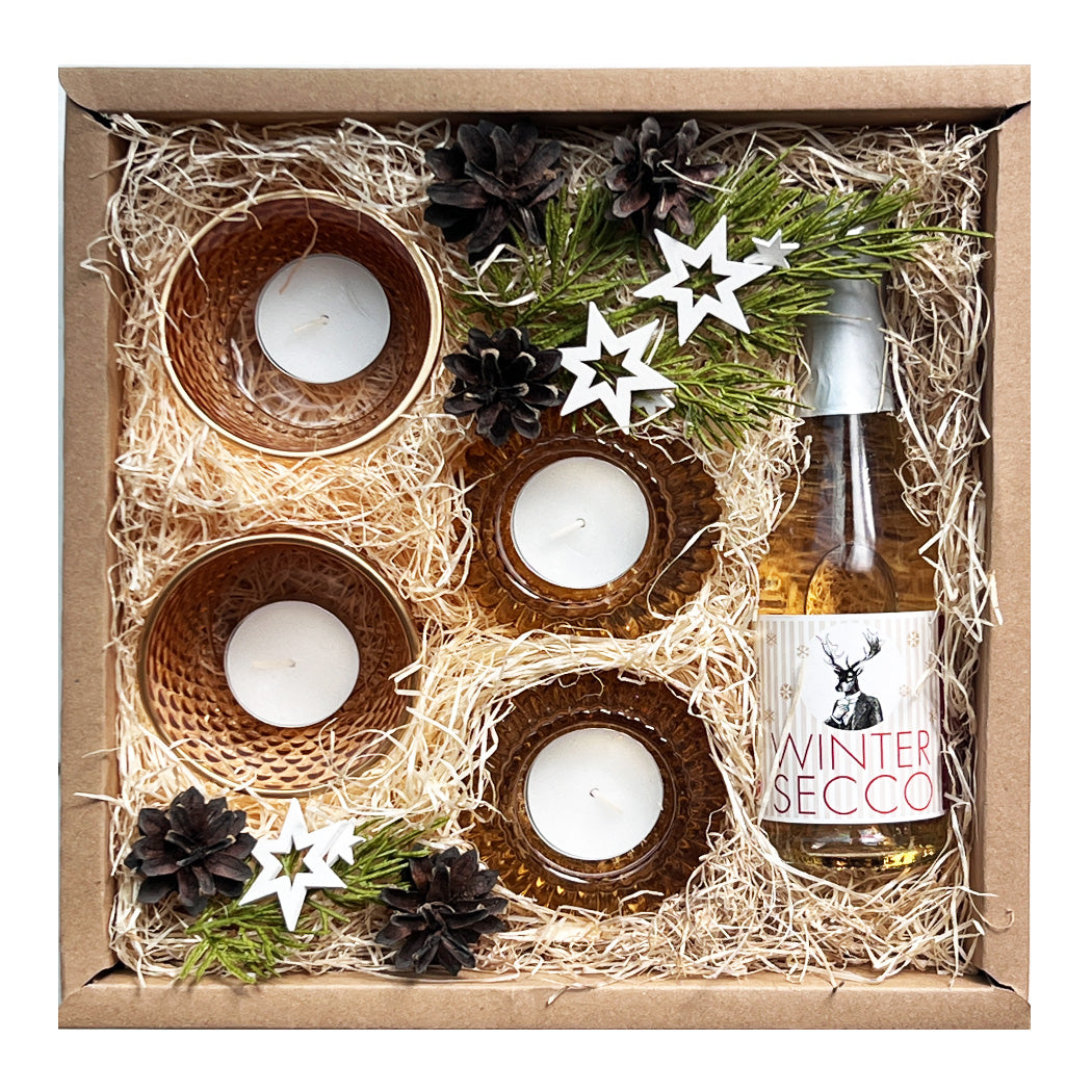 Kerzenlicht Geschenk Box mit Weihnachtsdeko