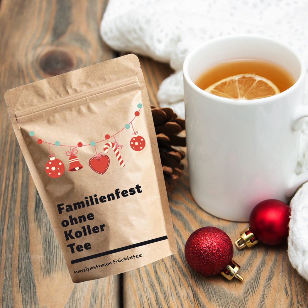 Familienfest ohne Koller Tee -Tee Give Away mit Humor
