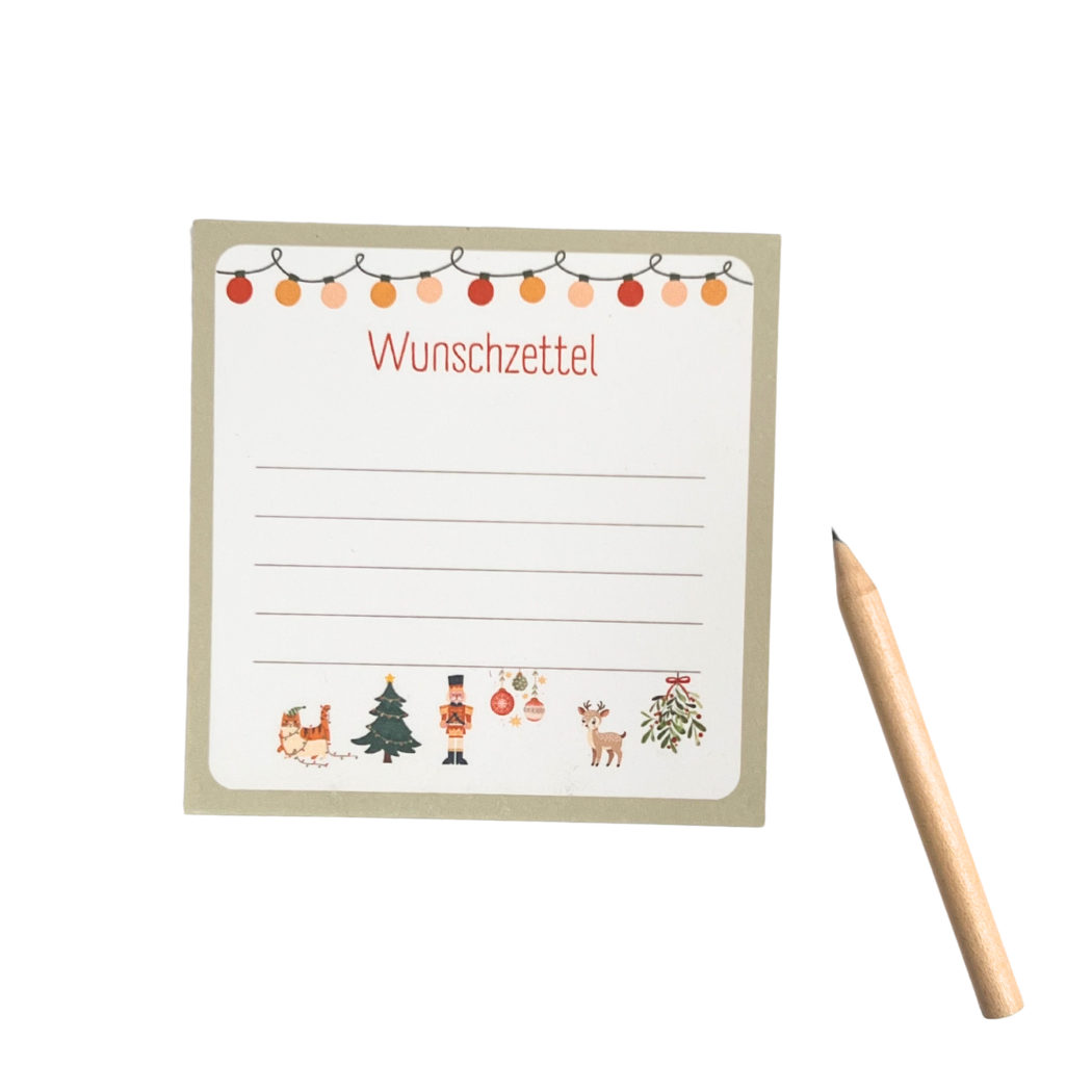 Wunschzettel Block Set - Dein Platz für Weihnachtswünsche