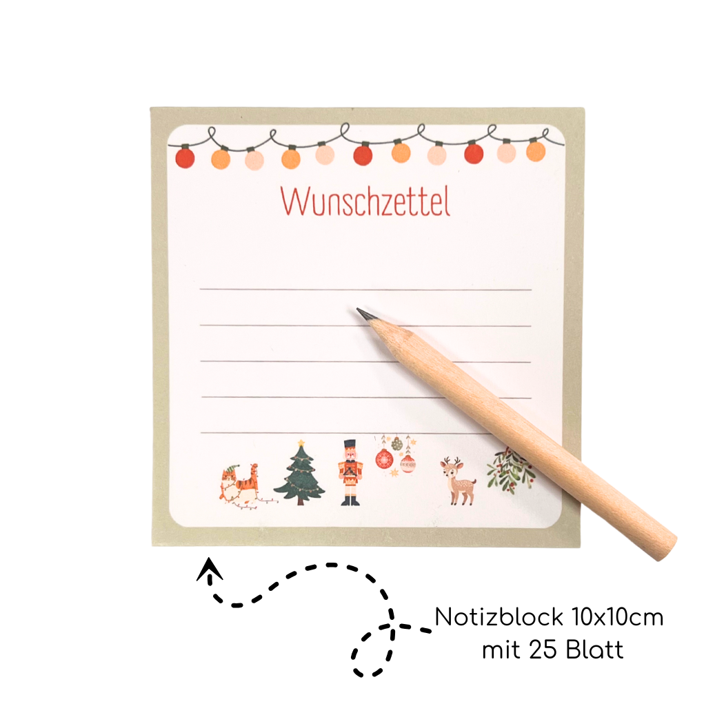 Wunschzettel Block Set - Dein Platz für Weihnachtswünsche