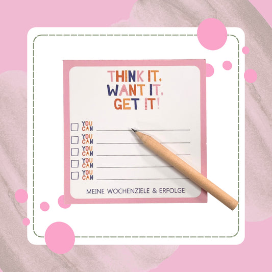 Think it, Do it,... Block Set – für deine Wochenziele und Erfolge