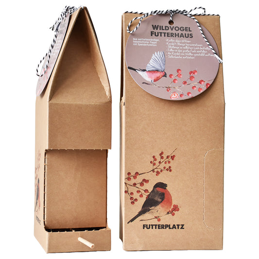 Vogelfutterhaus Futterplatz aus Pappe