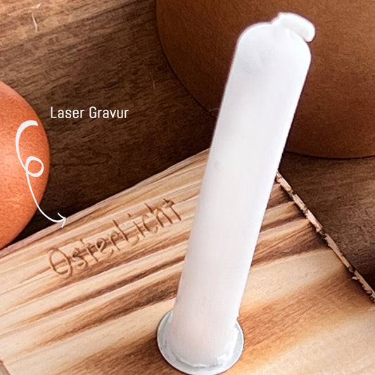 Osterkerze Upcycling aus recyceltem Palettenholz