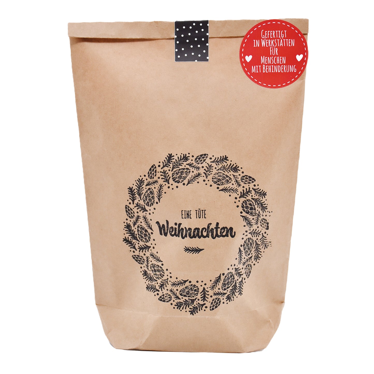 Wundertüte in braun bestempelt mit eine Tüte Weihnachten als kleines Geschenk Weihnachten