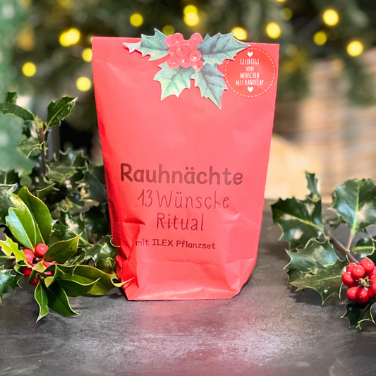Rauhnächte 13 Wünsche Ritual Wundertüte mit ILEX Pflanzset