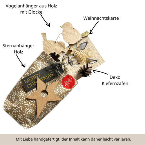 Merry Christmas Wundertüte mit Holzstern