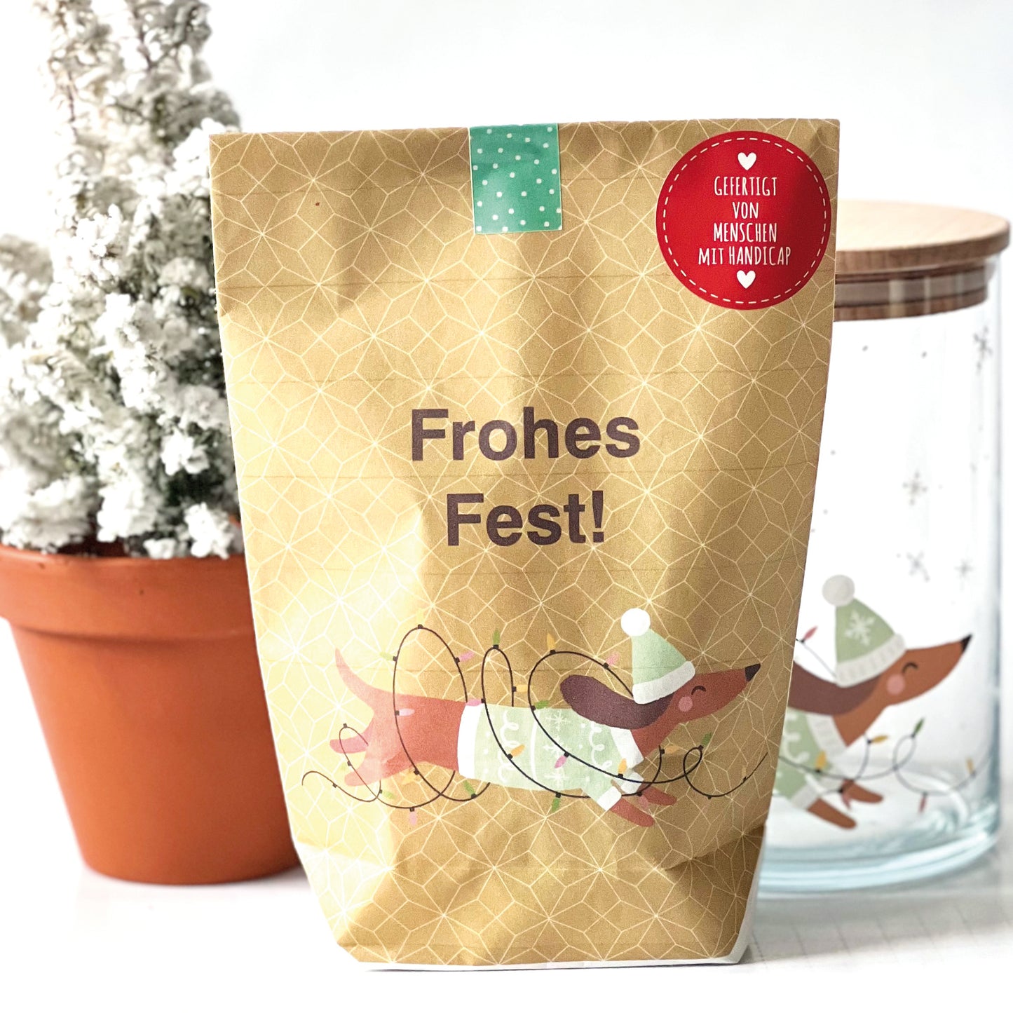 Frohes Fest Dackel – Wundertüte mit Herz & Hundeblick