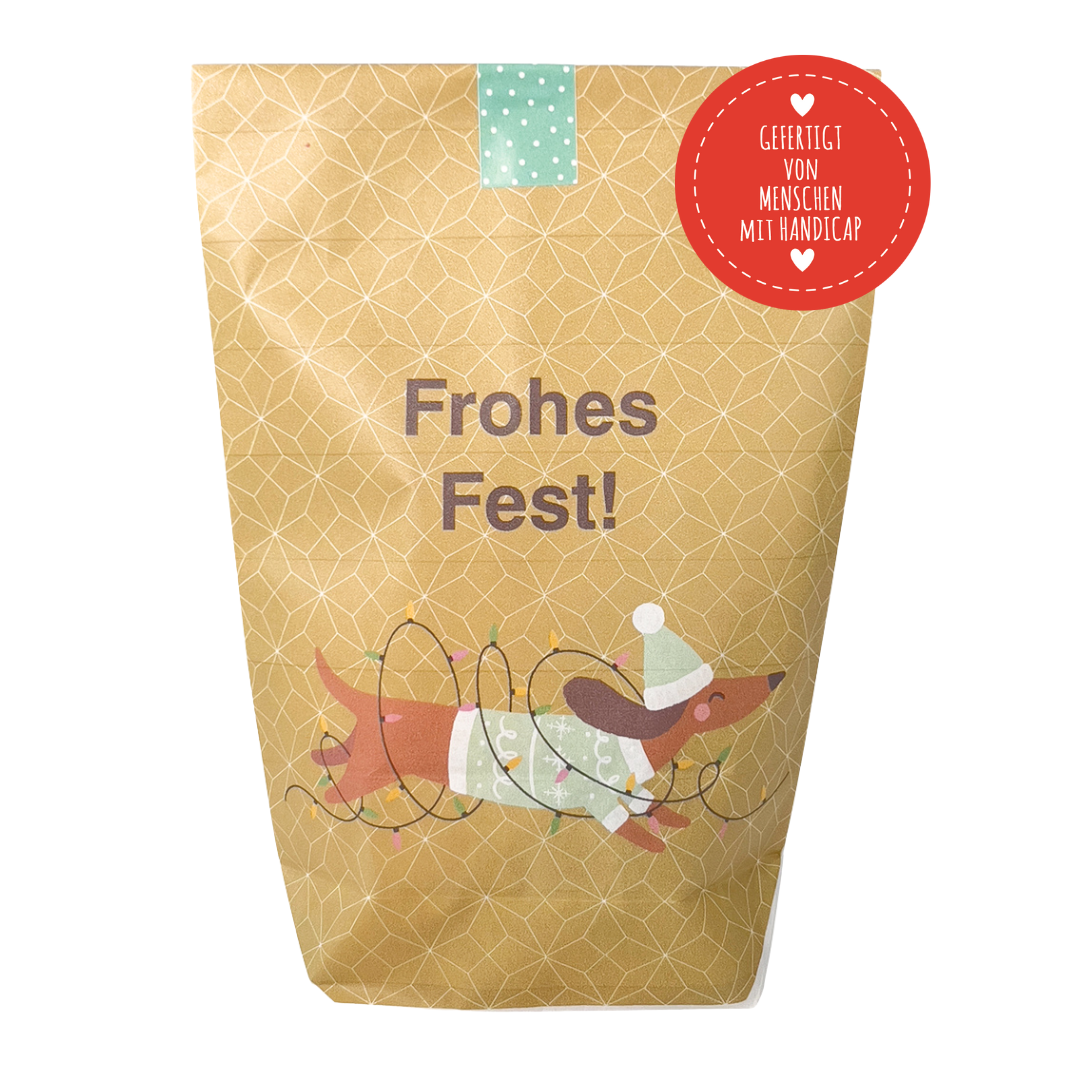 Frohes Fest Dackel – Wundertüte mit Herz & Hundeblick
