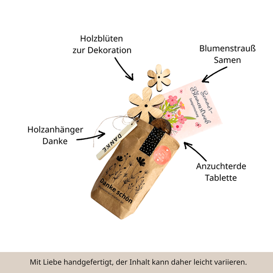 Danke Geschenk: Mini Wundertüte mit Blumensamen