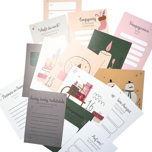 Adventskalender Box mit 24 Karten zum selbst beschriften