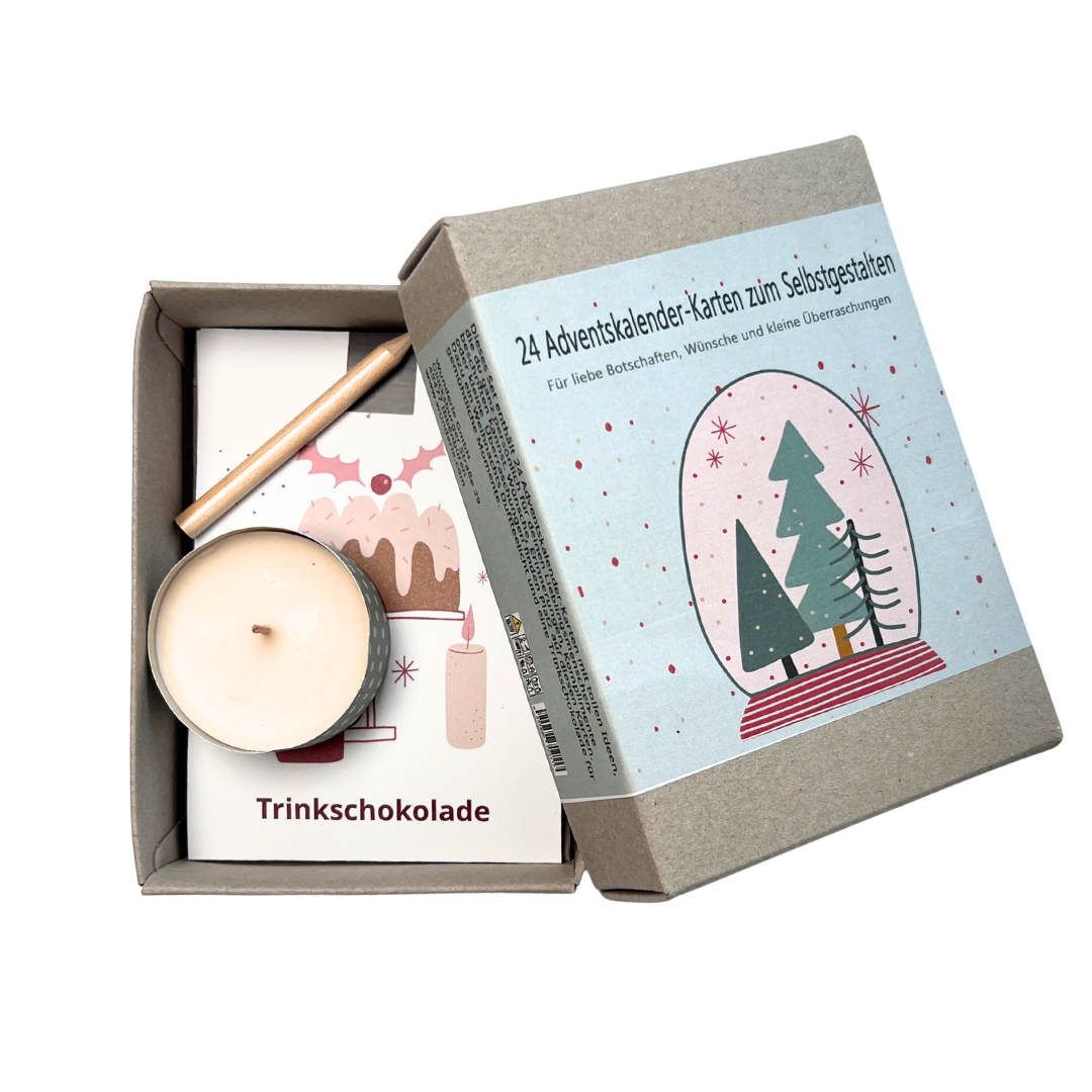 Adventskalender Box mit 24 Karten zum selbst beschriften
