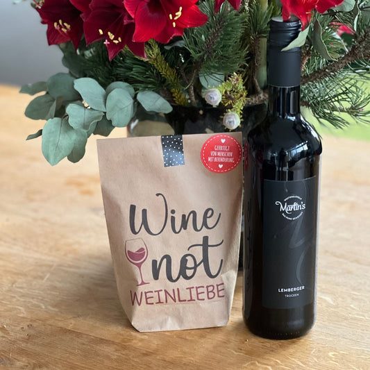 Weinliebe "Wine not" Tüte - Geschenke für Weinliebhaber