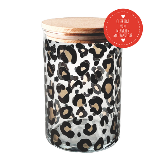 Vorratsglas Leoprint mit Holzdeckel