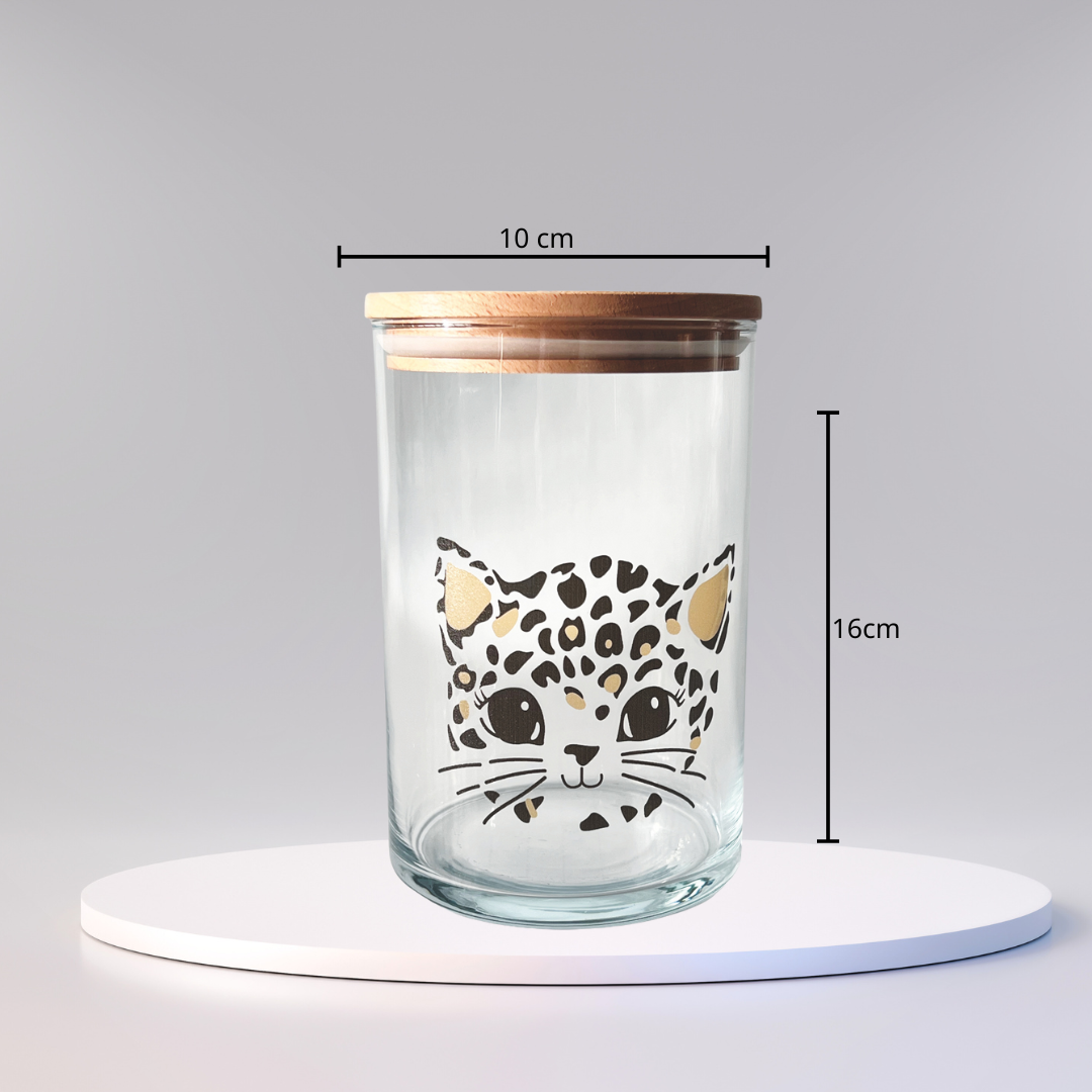 Vorratsglas mit Katze im Leoprint – schön und praktisch zugleich