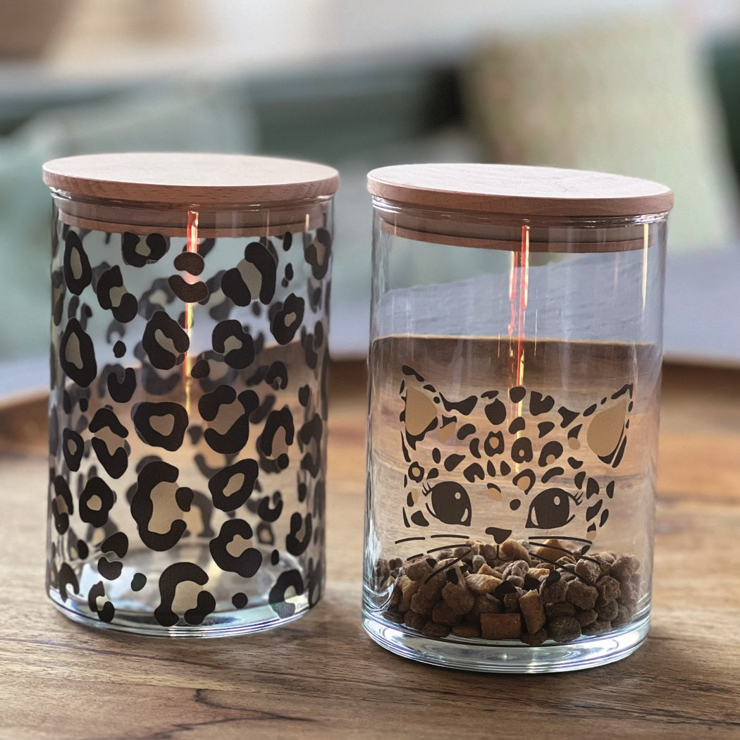 Vorratsglas mit Katze im Leoprint – schön und praktisch zugleich