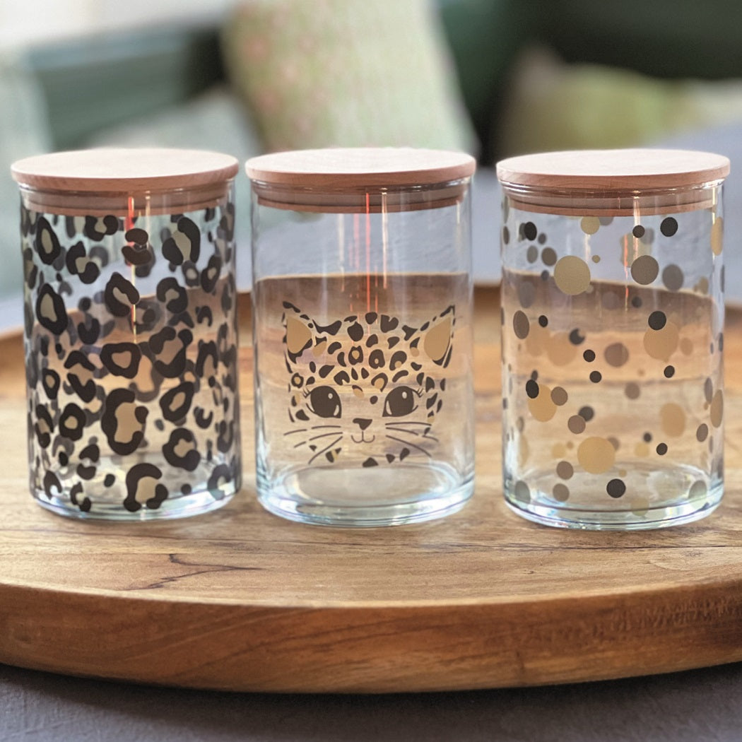 Vorratsglas Leoprint mit Holzdeckel