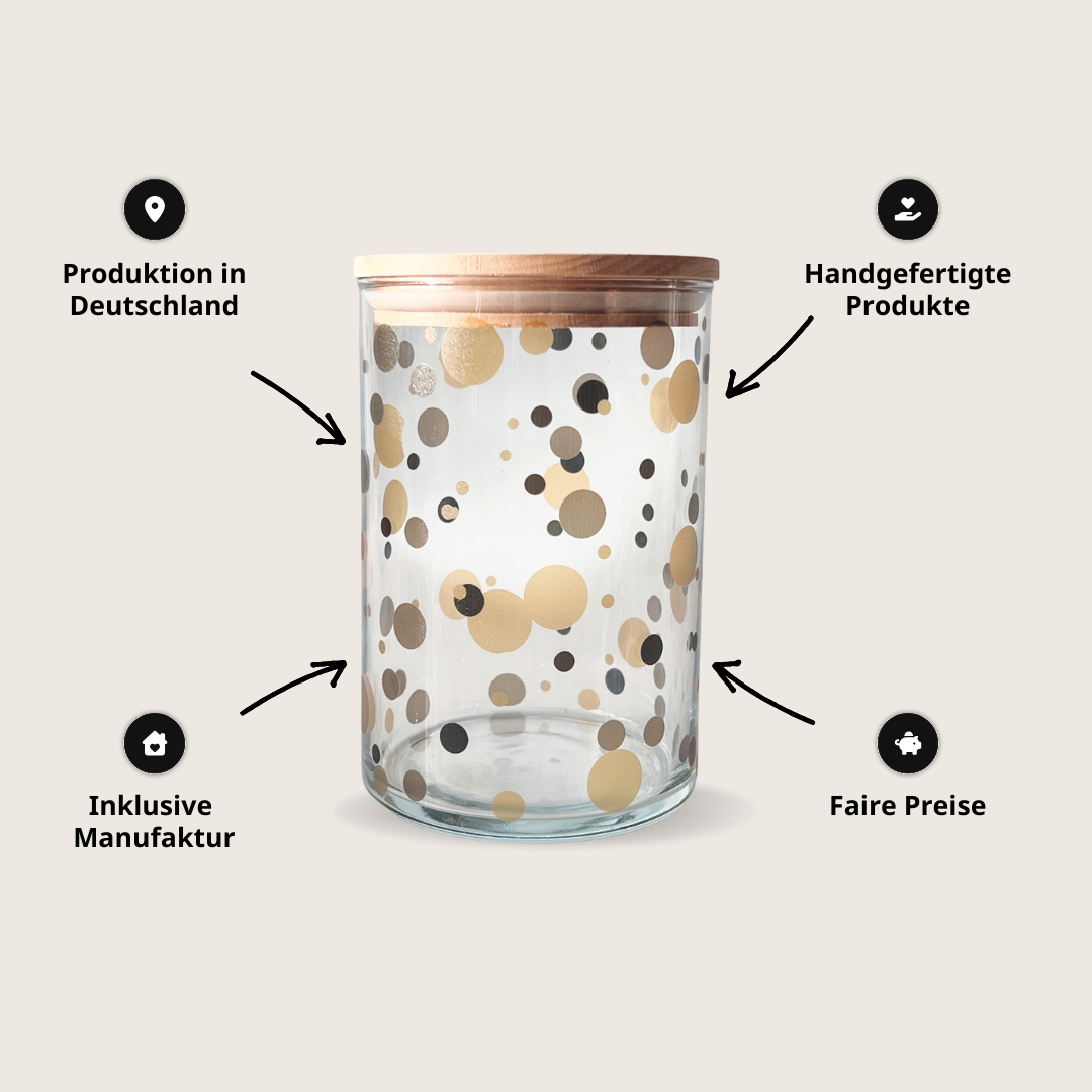 Vorratsglas Dots natur