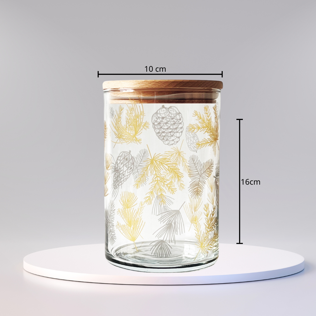 Vorratsglas Tannengold – Eleganz für deine Weihnachtsschätze