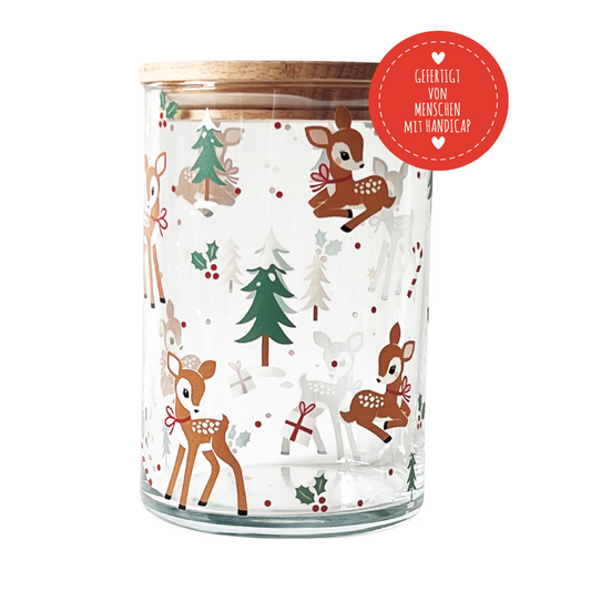 Vorratsglas Waldschatz – Festliche Dose mit Rehen