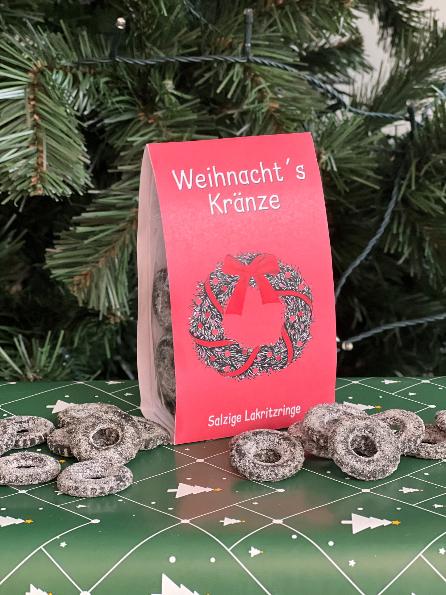 Weihnachtssüßigkeiten - Weihnachtskränze aus Lakritz