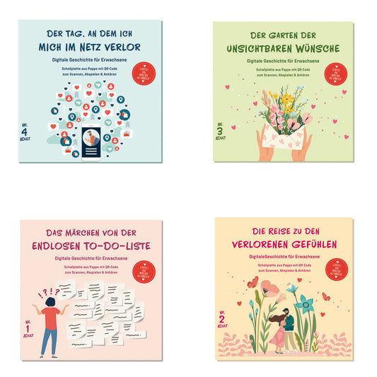 Erwachsene Märchen im Set mit gratis Holzdisplay