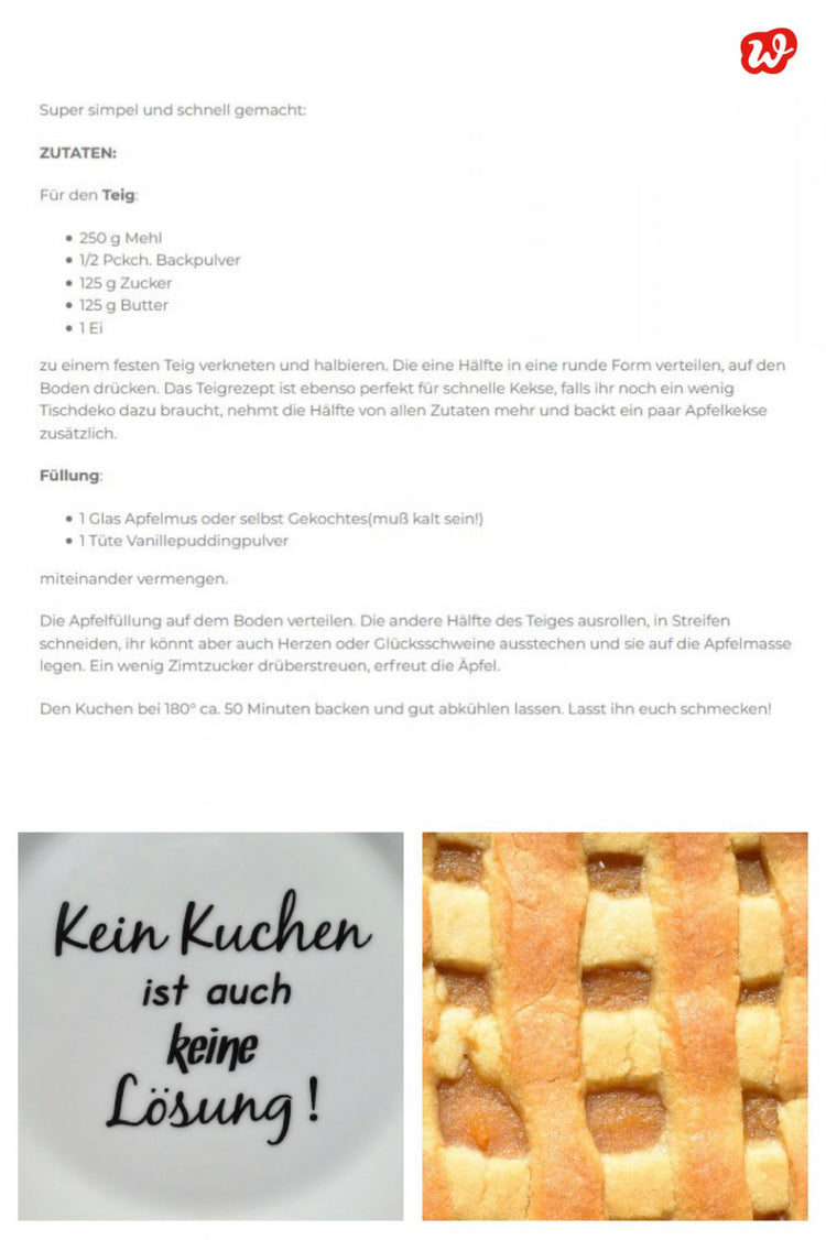 Apfelmuskuchen, ne ganz flotte, saftige Nummer