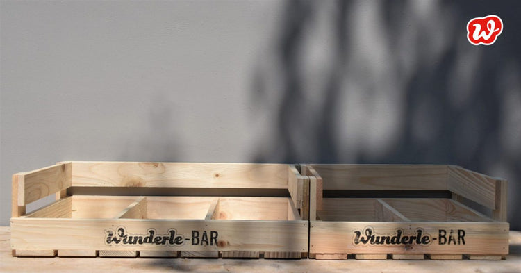 Die Wunderle-Bar! Unsere Neuheit zu den Sommermessen. Weniger Müll produzieren und schön präsentieren!