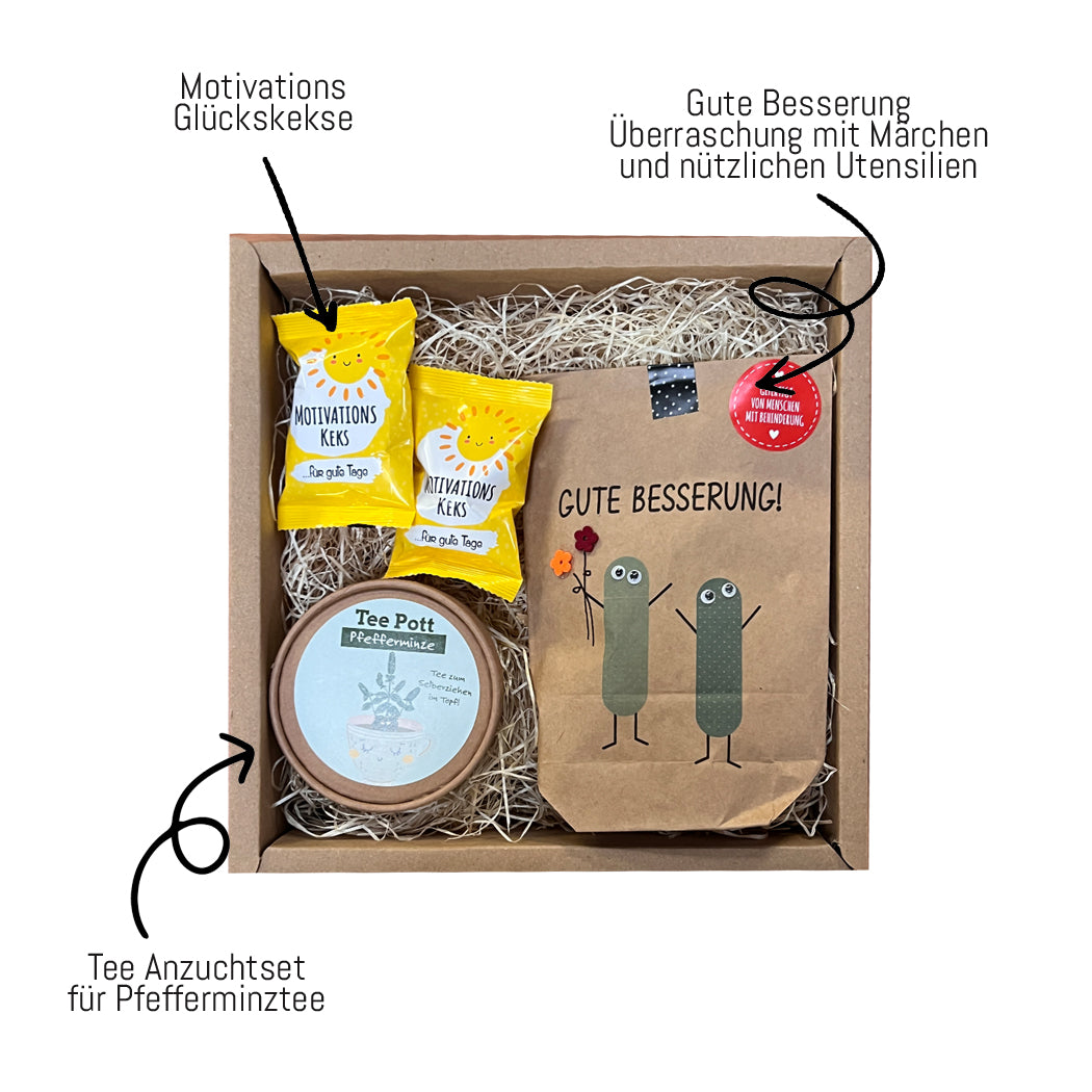 Geschenkbox Gute Besserung für schnelle Genesung