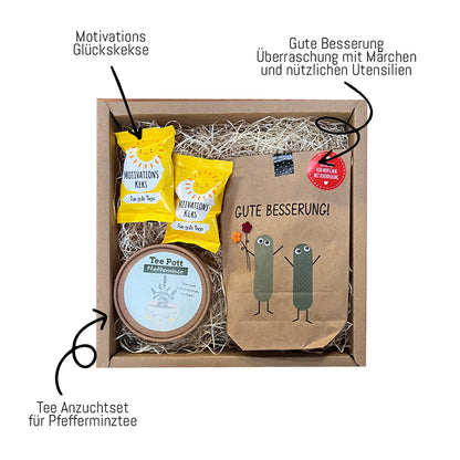 Geschenkbox Gute Besserung für schnelle Genesung