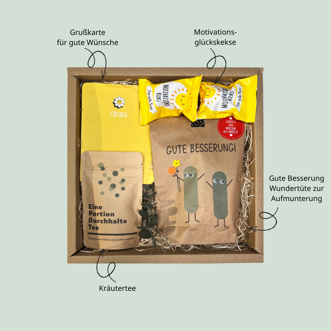 Geschenkbox Gute Besserung für schnelle Genesung