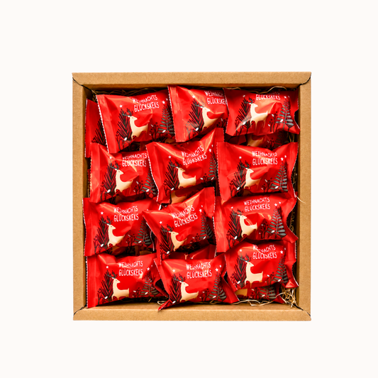 Adventskalender Geschenk Box mit 24 weihnachtlichen Glückskeksen