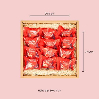 Adventskalender Geschenk Box mit 24 weihnachtlichen Glückskeksen