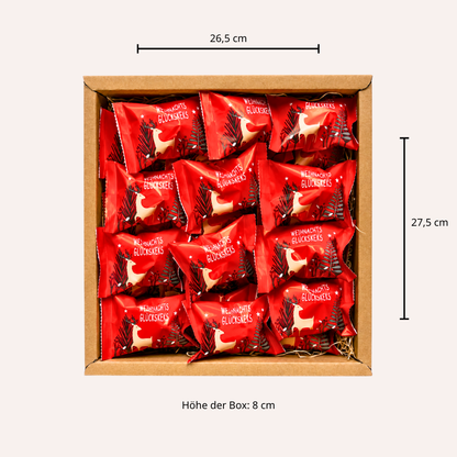 Adventskalender Geschenk Box mit 24 weihnachtlichen Glückskeksen