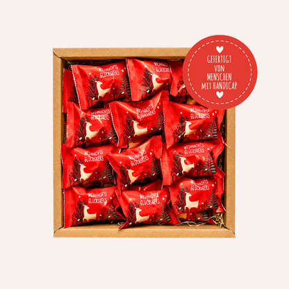 Adventskalender Geschenk Box mit 24 weihnachtlichen Glückskeksen