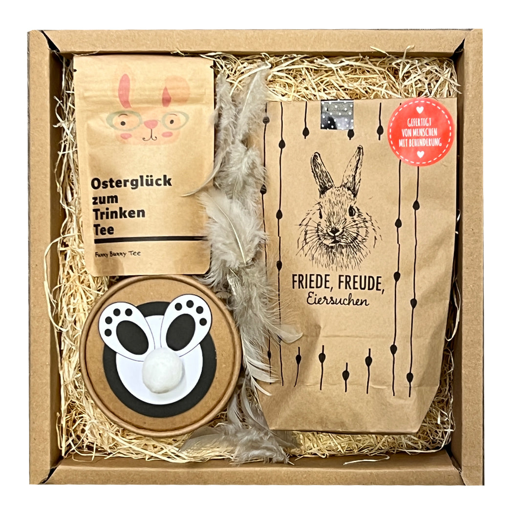 Geschenkbox Osterzeit mit Hoppelhasen