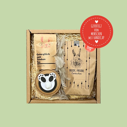 Geschenkbox Osterzeit mit Hoppelhasen