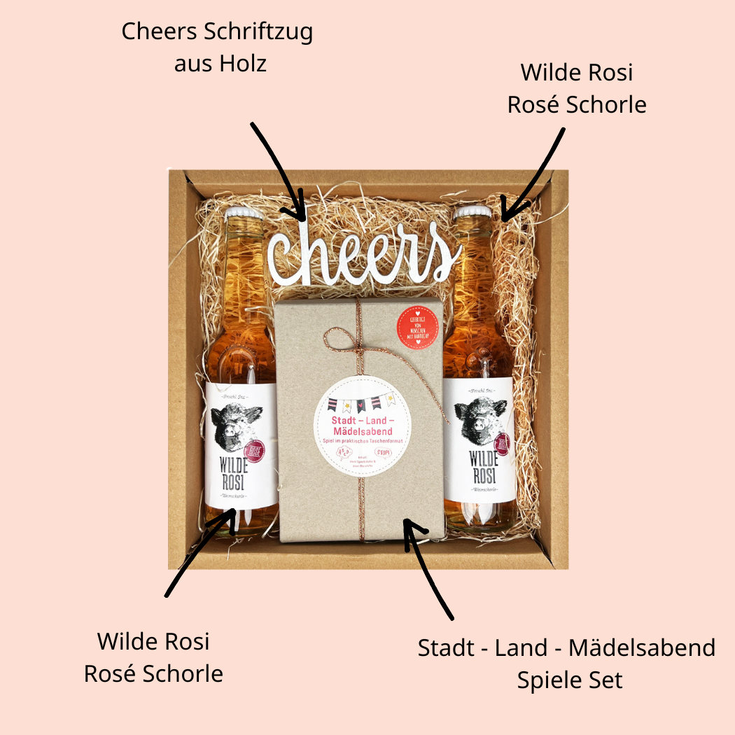 Mädelsabend Cheers Geschenk Box