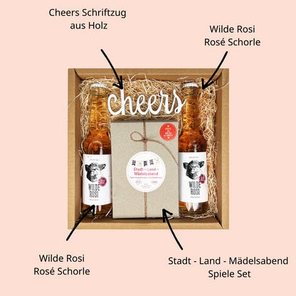 Mädelsabend Cheers Geschenk Box