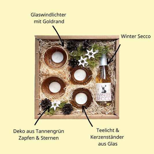 Kerzenlicht Geschenk Box mit Weihnachtsdeko