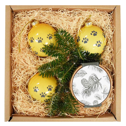 Geschenkbox für Hundefreunde für den Weihnachtsbaum