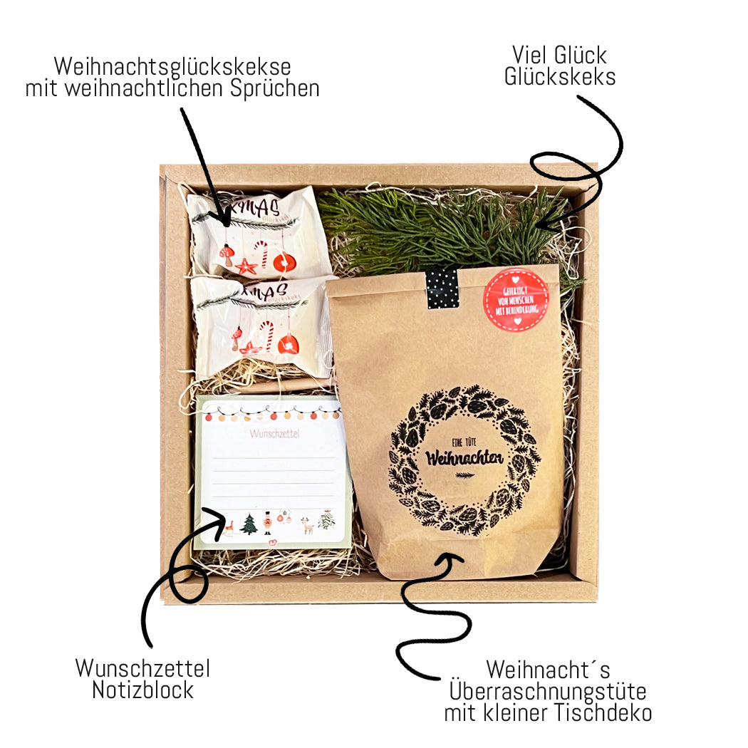 Weihnachtsüberraschung Geschenkbox frohe Weihnachten