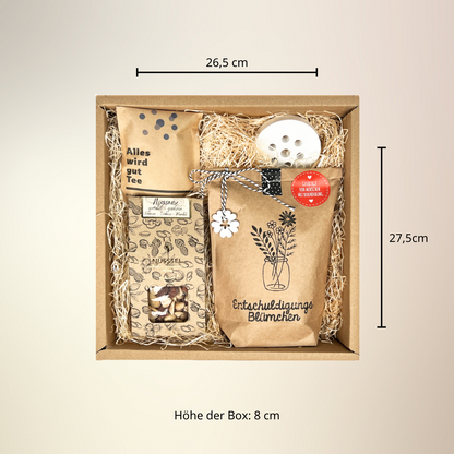 Entschuldigungsbox mit Blümchen