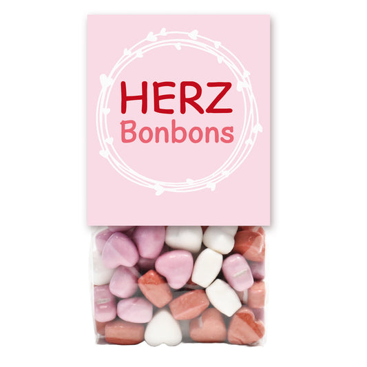 Herzbonbons- süße Tüte mit Zuckerherzen