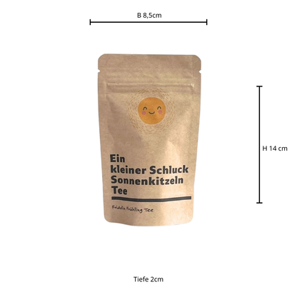 Ein kleiner Schluck Sonnenkitzeln Tee als Gute Laune Geschenk