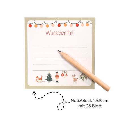 Wunschzettel Block Set - Dein Platz für Weihnachtswünsche