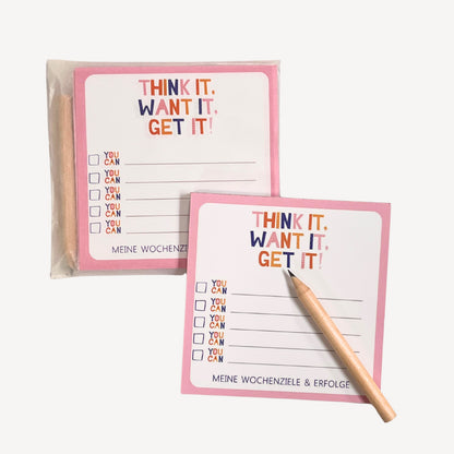 Think it, Do it,... Block Set – für deine Wochenziele und Erfolge