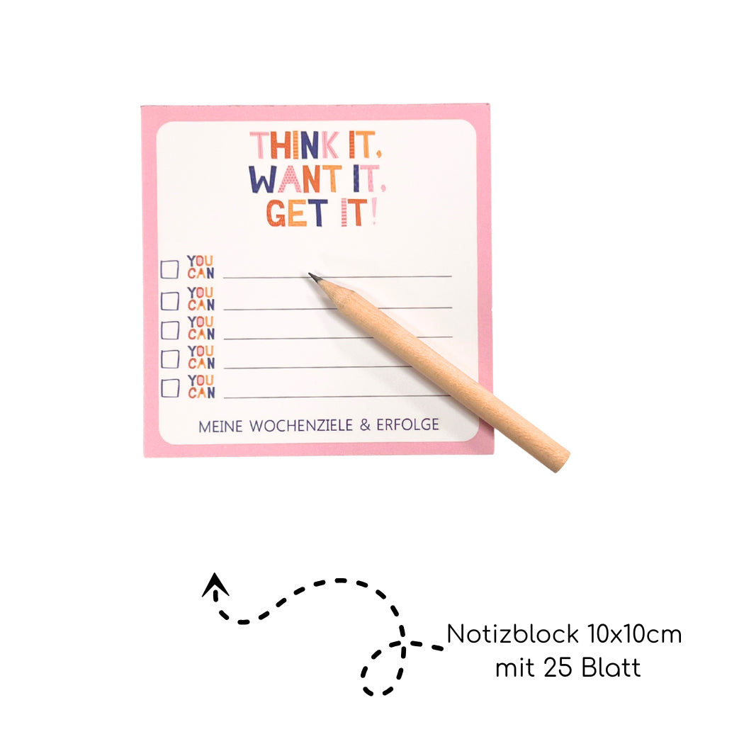 Think it, Do it,... Block Set – für deine Wochenziele und Erfolge